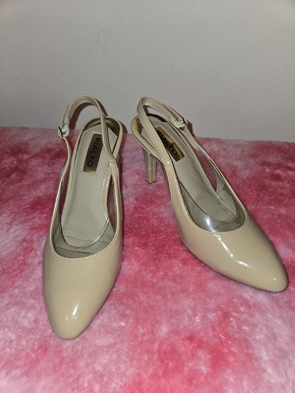 Rialto Patent Nude Slingback Pumps